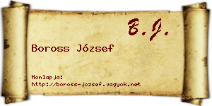 Boross József névjegykártya