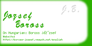 jozsef boross business card